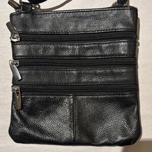 Black Leather Crossbody Bag